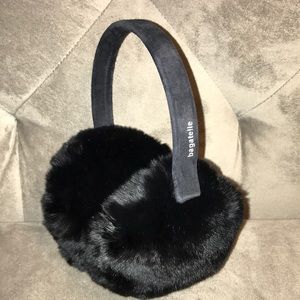 Bagatelle Black Real Fur Earmuffs